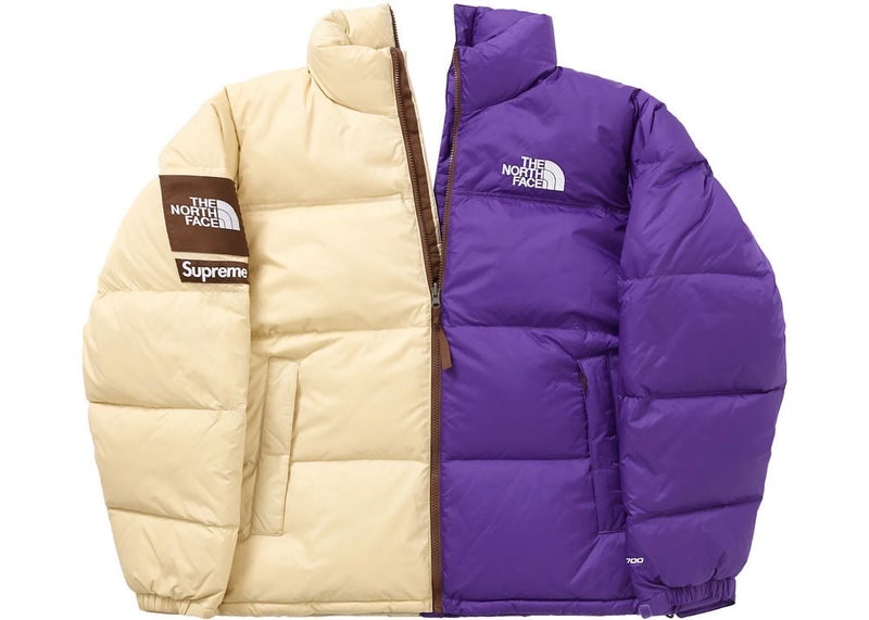 Supreme The North Face Split Nuptse Jacket Weiß/Lila