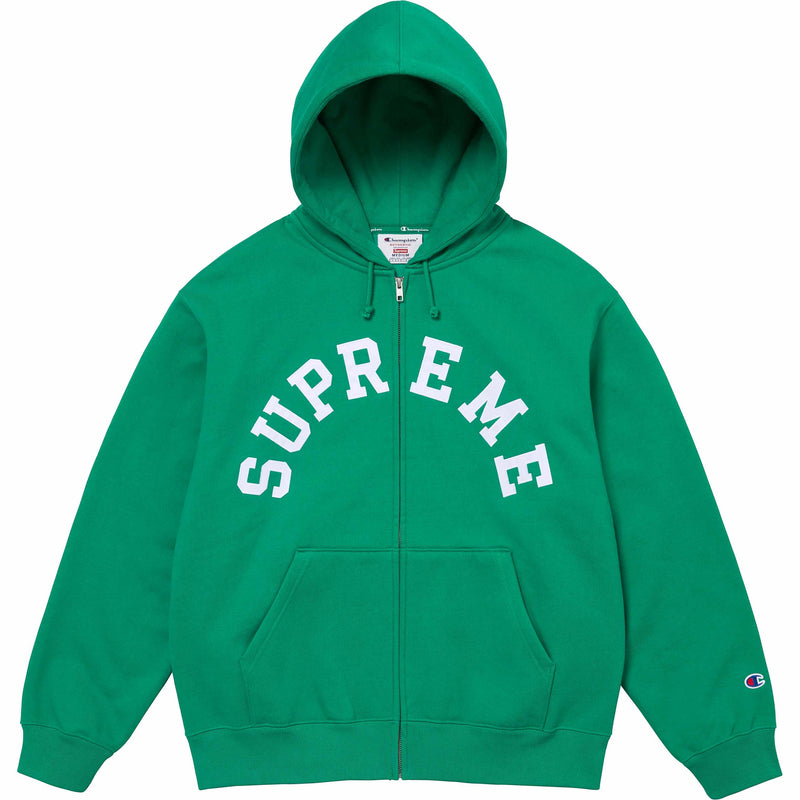 Supreme x Champion Zip Up Sweatshirt Grün